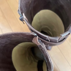 早目にお願い！ブラウンロングブーツ24cm　　天然素材の画像