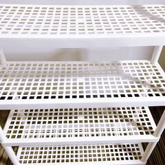 M527 4段収納 シューズラック プラスチックラック シューズボックスの画像
