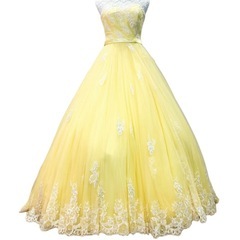 カラードレス　イエロー　ウェディングの画像