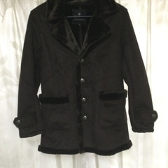 フェイクムートンコートブラックの画像