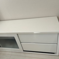 おしゃれ　ホワイト　棚　ロータンス、テレビボードにも可能　収納スライドの画像