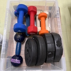 ダンベルたくさんあります！可変式ダンベルのプレート　大田区引き取りの画像