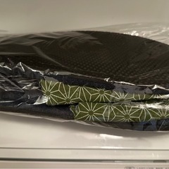 【新品】麻の葉模様 紺色/緑 　和風スリッパ フリーサイズの画像