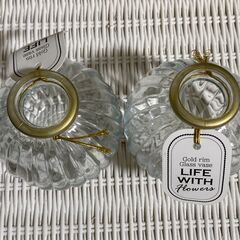 M000　ゴールドリム グラスベース ボトルクリア ４個セット  ボトル×2・ボール×2の画像