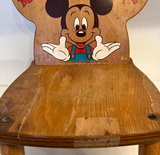 昭和レトロ】80年代 ミッキーマウス 木製ベビーチェア🐭 当時物