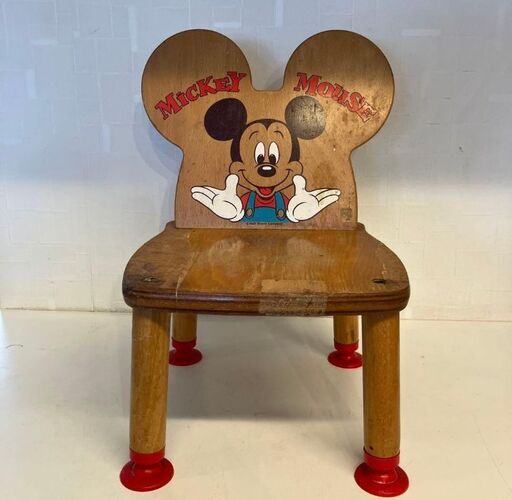 昭和レトロ】80年代 ミッキーマウス 木製ベビーチェア🐭 当時物