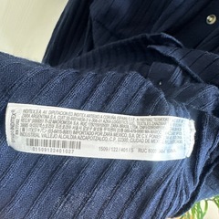 ZARA　ニットワンピース　リブニット　襟付き　きれいめ　ネイビー　（S）の画像