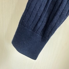 ZARA　ニットワンピース　リブニット　襟付き　きれいめ　ネイビー　（S）の画像