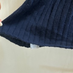 ZARA　ニットワンピース　リブニット　襟付き　きれいめ　ネイビー　（S）の画像