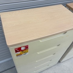 アイリスオーヤマ IRISOYAMA 収納ケース　木目天板　5段チェスト 2個の画像