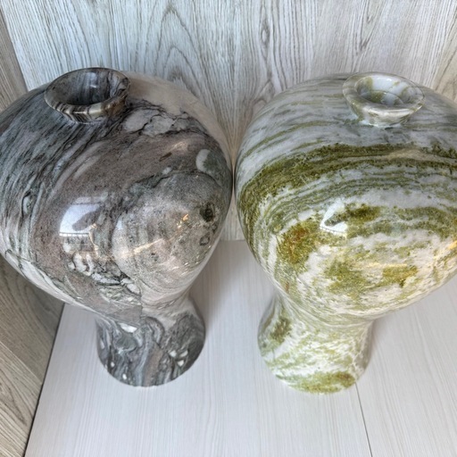 大理石 壺・花瓶（グレー／グリーン ） 大理石 壺・花瓶（グレー／グリーン ）