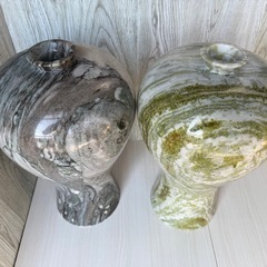 大理石 壺・花瓶（グレー／グリーン ）の画像