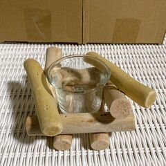 M000　キャンドルホルダー木製 アンティーク キャンドルスタンド 北欧 おしゃれ 新品未使用の画像