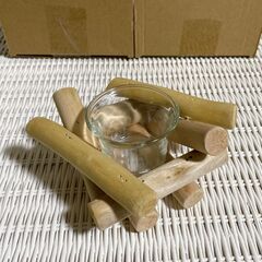 M000　キャンドルホルダー木製 アンティーク キャンドルスタンド 北欧 おしゃれ 新品未使用の画像