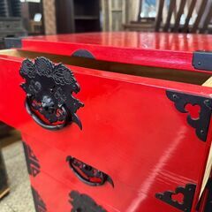【愛品館八千代店】時代箪笥　朱塗　5段チェストの画像
