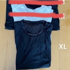 【メンズ】　肌着　黒　半袖　4枚　XLの画像