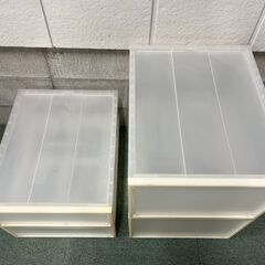 衣装ケース 4個セット 収納ケース 衣服収納 幅44cm×奥行55cm×高さ18cm、30cmの画像