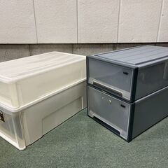 衣装ケース 4個セット 収納ケース 衣服収納 幅44cm×奥行74cm×高さ18cm、23cm、30cm の画像