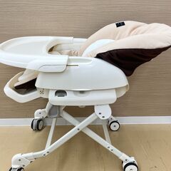 ij6764A② combi コンビ ネムリラ おやすみ＆チェア 手動 ベビーラック ホワイトベージュ 子供用 赤ちゃんの画像
