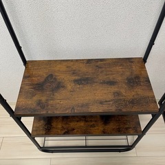 【譲渡予定者確定】ハンガーラック/スチール×木材の画像