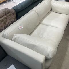 リサイクルショップどりーむ天保山店　No3656 本革カウチソファ　five by five ３人掛け　オットマン付き　定価約２０万円超え！　状態良好🎵　綺麗な白🎵の画像