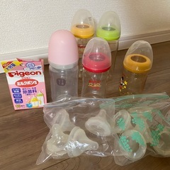 Pigeon 哺乳瓶 電動搾乳機　レンジ消毒　哺乳瓶乾燥台セットの画像