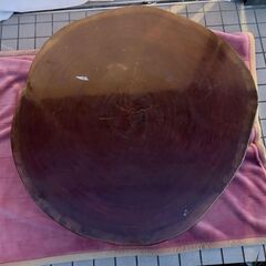 【直径126cm】超特大！天然木 一枚板テーブル🌲極厚6.5cmの輪切り座卓 ※レジン/DIY素材に【引取限定】の画像