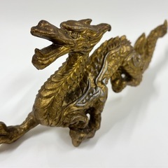 開運　金属製 ドラゴン彫刻 置物 竜 アンティーク　インテリアの画像