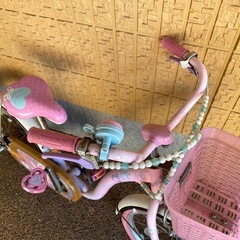 子供 自転車 １８インチ 補助輪付き ピンク ディズニープリンセスの画像