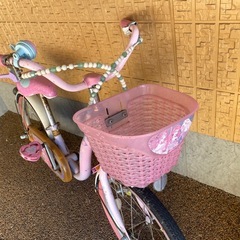 子供 自転車 １８インチ 補助輪付き ピンク ディズニープリンセスの画像