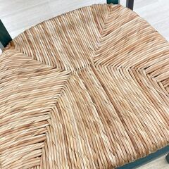 A-779【リユースのサカイ野々市店】ジモティ来店特価‼ 椅子 チェア 木製 籐 グリーン クリーニング済みの画像