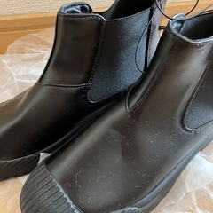 新品未使用　GU 晴雨兼用レディースサイドゴアレインブーツ ブラック の画像