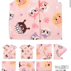 武蔵小杉★スリーパー★ あったかフリース総柄ベスト　アンパンマン　ピンク 100cmの画像