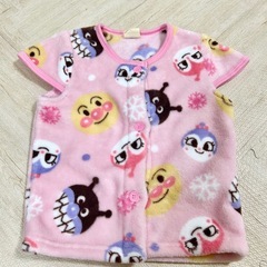 武蔵小杉★スリーパー★ あったかフリース総柄ベスト　アンパンマン　ピンク 100cmの画像