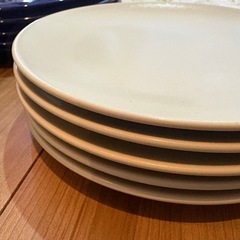 陶器　お皿各種　白　青の画像