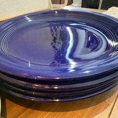 陶器　お皿各種　白　青の画像
