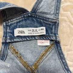 【訳あり】ベビー服 ZARA サロペット デニム 80 9-12Mの画像