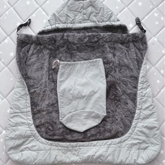 petit main フード付きおくるみ グレーの画像