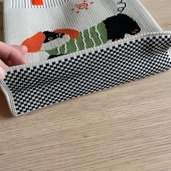 242Sweetpuppy犬刺繍ショルダーバッグD.KELLY ニットポシェットの画像