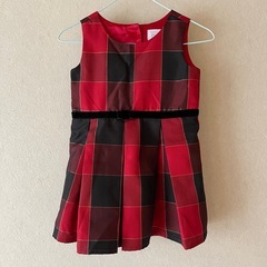 The Children’s Place 赤と黒のチェック ワンピース 2Tの画像