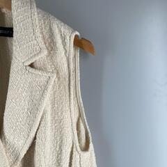 ZARA ザラ ステンカラーコート コットン ホワイト レディース EUR XS【古着】【中古】の画像