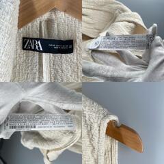 ZARA ザラ ステンカラーコート コットン ホワイト レディース EUR XS【古着】【中古】の画像