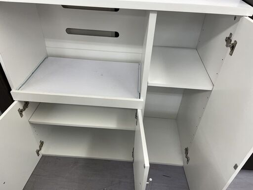 レンジボード 幅90×奥行43×高さ180cm ホワイト 白 食器棚 キッチン収納