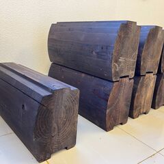 Dログ材 ディスプレイ・DIYに ログハウス用木材 1点〜の画像