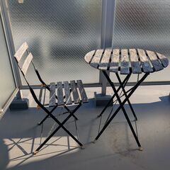 ベランダ用 テーブル 椅子 セット （中古）の画像