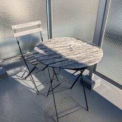ベランダ用 テーブル 椅子 セット （中古）の画像