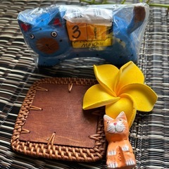 バリ猫カレンダー、プルメリア、バリ猫、コースターセット①の画像