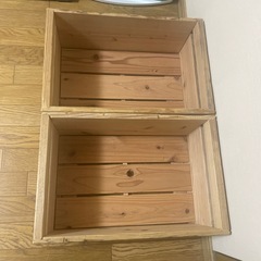 木箱 りんご箱 2個の画像