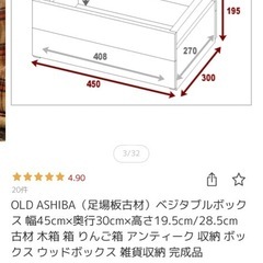 木箱 りんご箱 2個の画像