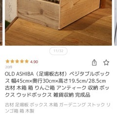 木箱 りんご箱 2個の画像